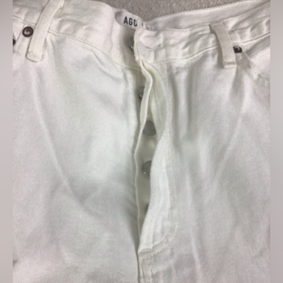 New Agolde Parker Straight Jeans White Milkshake Plus Size 32 Button Fly - Picture 4 of 12